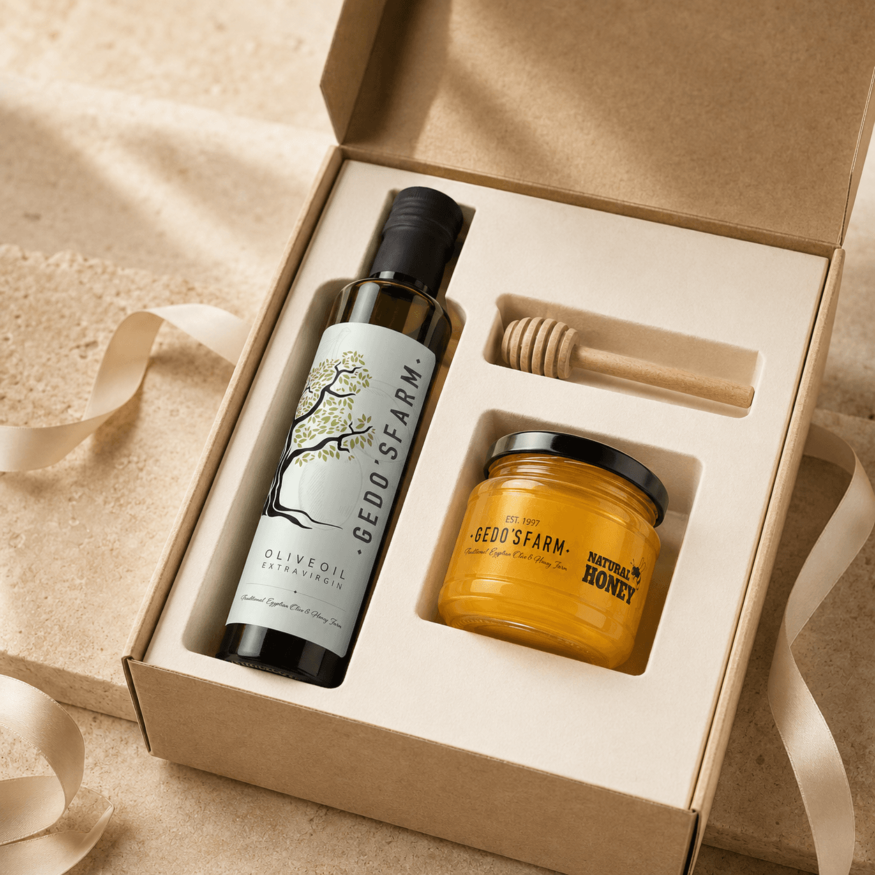 Gedo’s Farm Breakfast Box with olive oil and Citrus Honey